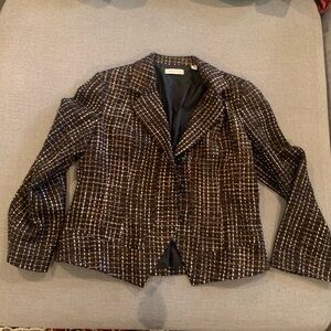 Coldwater Creek Brown and Copper Metalic Blazer